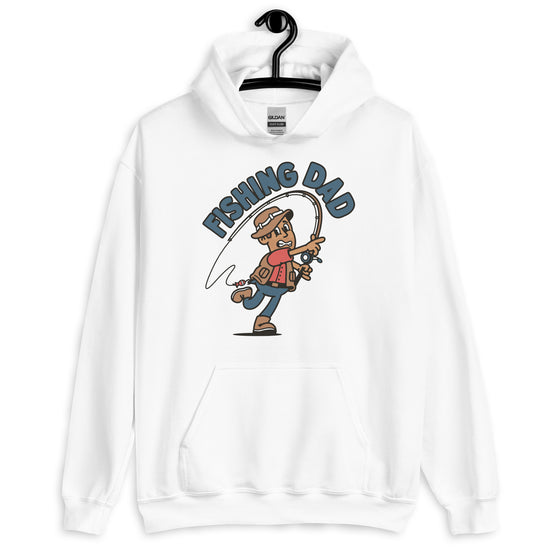 Fishing Brown Hair Tan Skin Tone No-Glasses Stubble Dad Hoodie