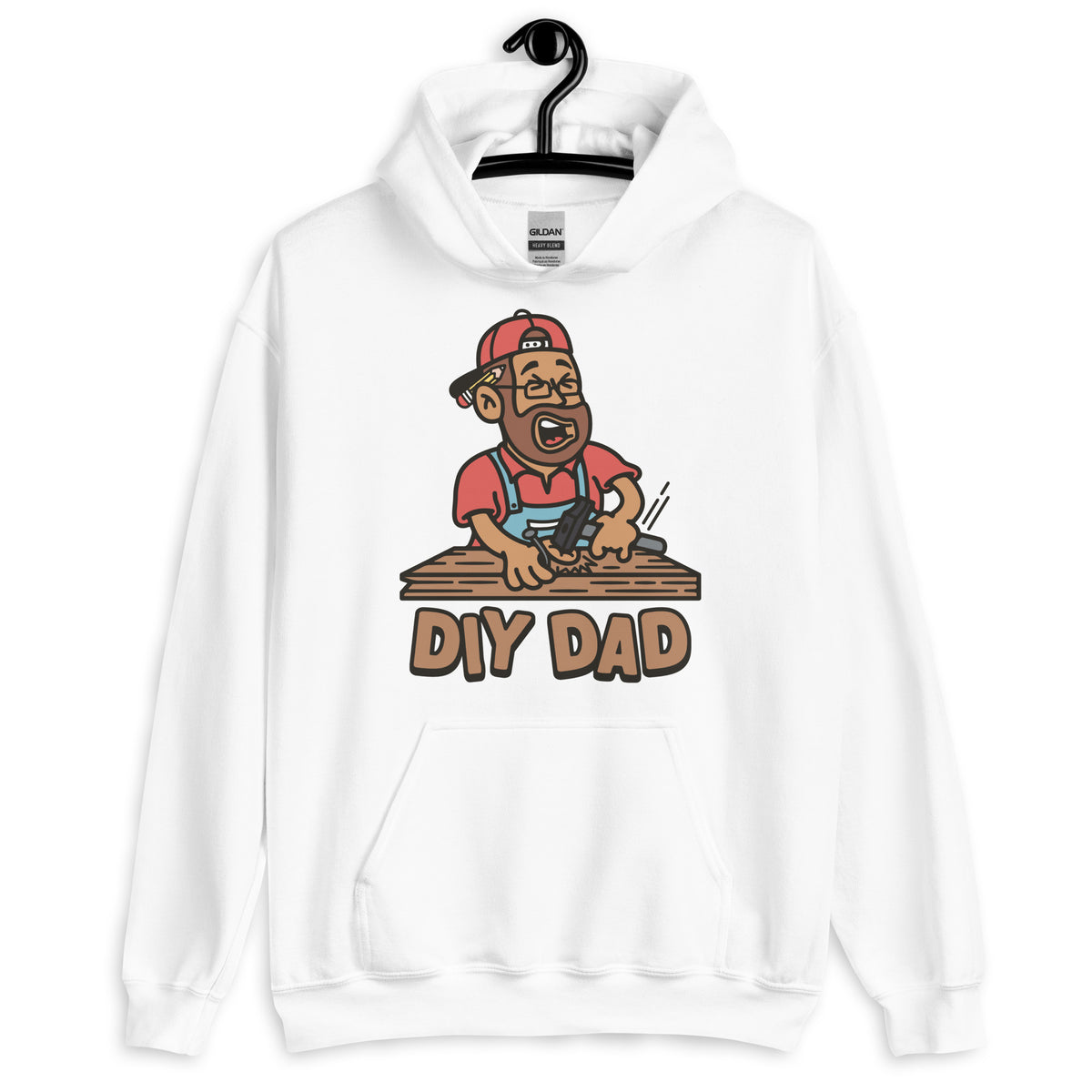 DIY Brown Hair Tan Skin Tone Glasses Beard Dad Hoodie