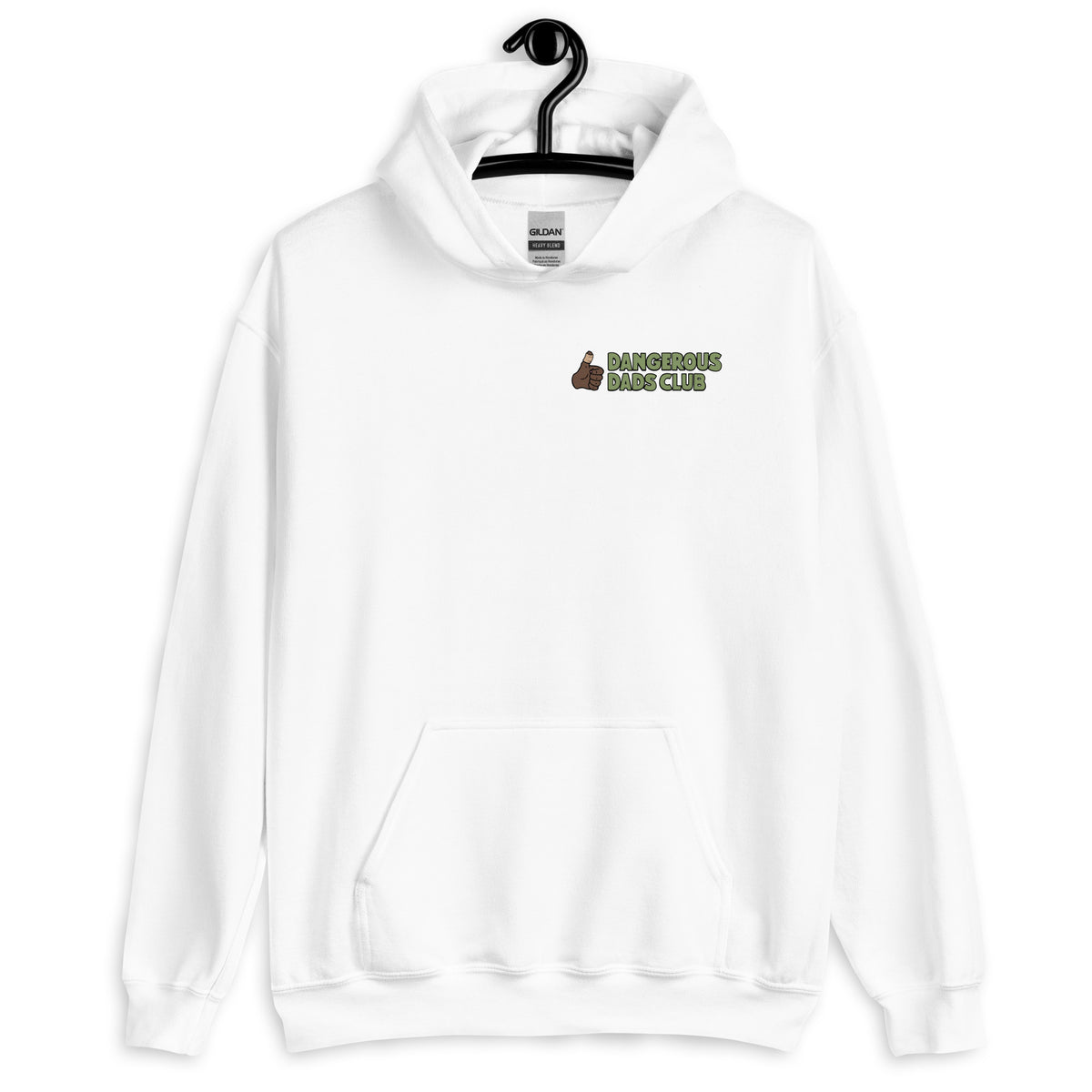 Golf Black Hair Dark Skin Tone Glasses Moustache Dad Hoodie