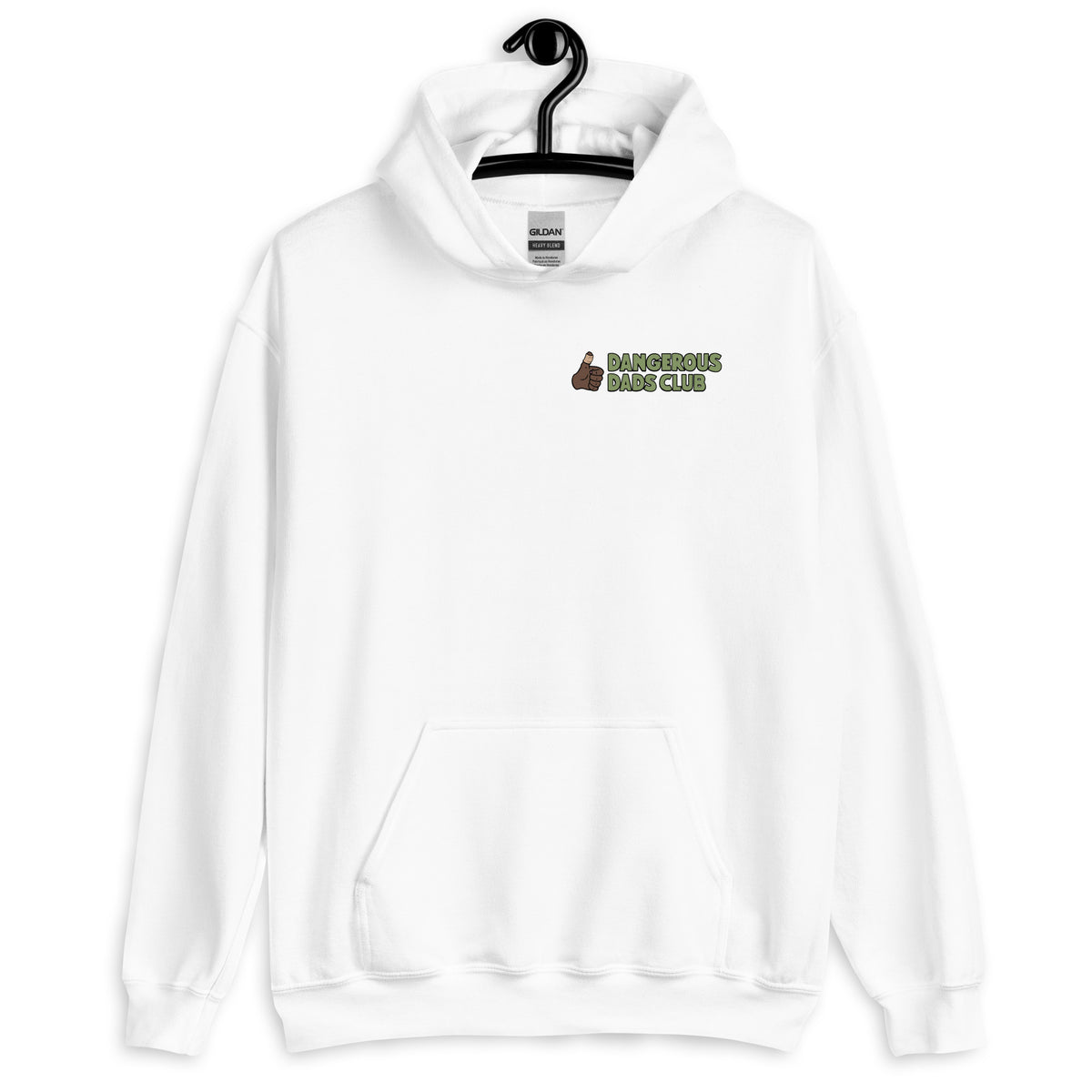 Golf Brown Hair Dark Skin Tone Glasses Moustache Dad Hoodie