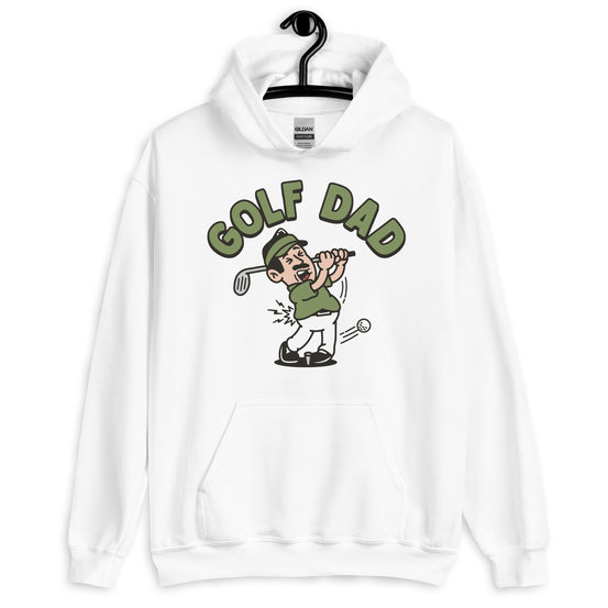 Golf Black Hair Light Skin Tone No-Glasses Moustache Dad Hoodie