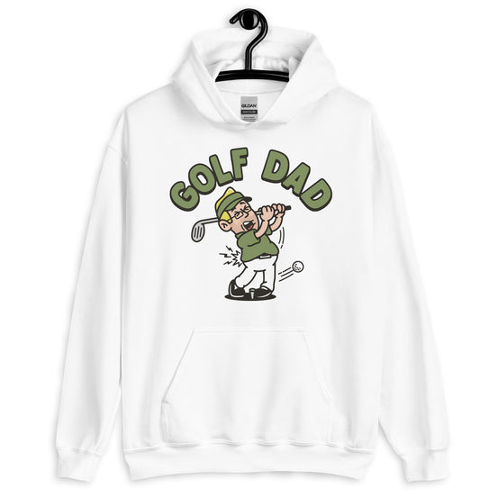 Golf Blond Hair Light Skin Tone Glasses Stubble Dad Hoodie