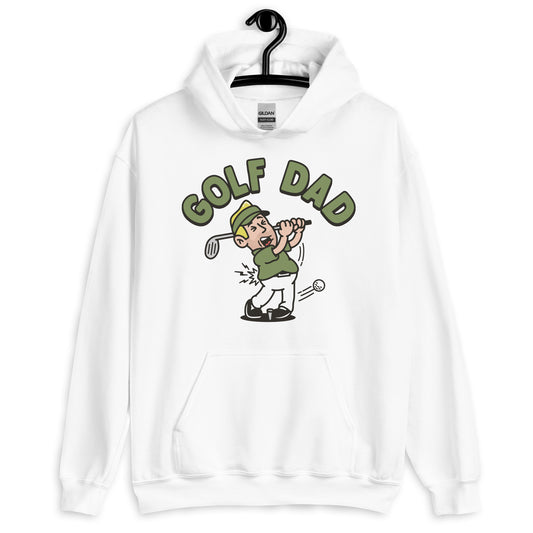 Golf Blond Hair Light Skin Tone No-Glasses Stubble Dad Hoodie