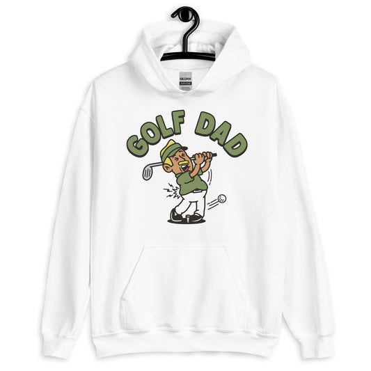 Golf Blond Hair Tan Skin Tone No-Glasses Moustache Dad Hoodie