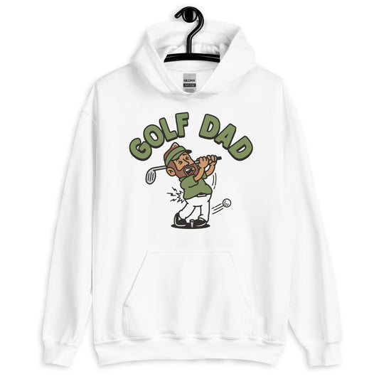 Golf Brown Hair Tan Skin Tone No-Glasses Beard Dad Hoodie