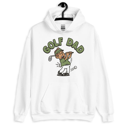 Golf Brown Hair Tan Skin Tone No-Glasses Stubble Dad Hoodie