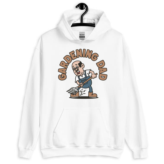 Gardening Black Hair Light Skin Tone Glasses Bald Moustache Dad Hoodie