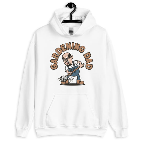 Gardening Black Hair Light Skin Tone Glasses Bald Moustache & Chin Beard Dad Hoodie