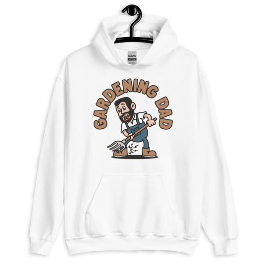 Gardening Black Hair Light Skin Tone No-Glasses Short Beard Dad Hoodie