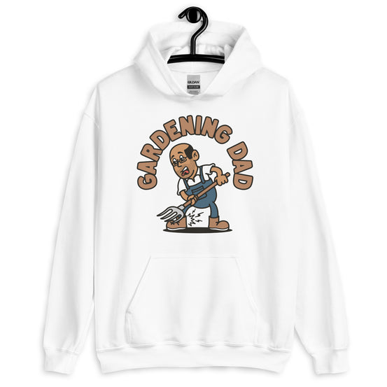 Gardening Black Hair Tan Skin Tone Glasses Bald Stubble Dad Hoodie