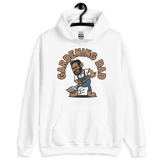 Gardening Black Hair Tan Skin Tone Glasses Medium Beard Dad Hoodie