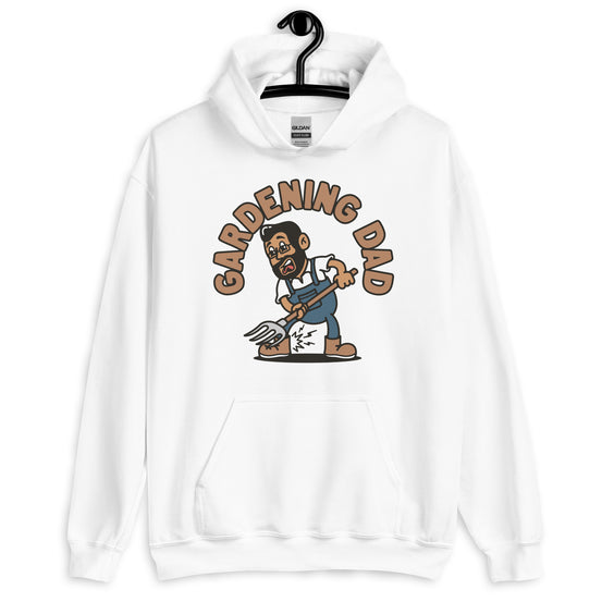 Gardening Black Hair Tan Skin Tone Glasses Medium Beard Dad Hoodie