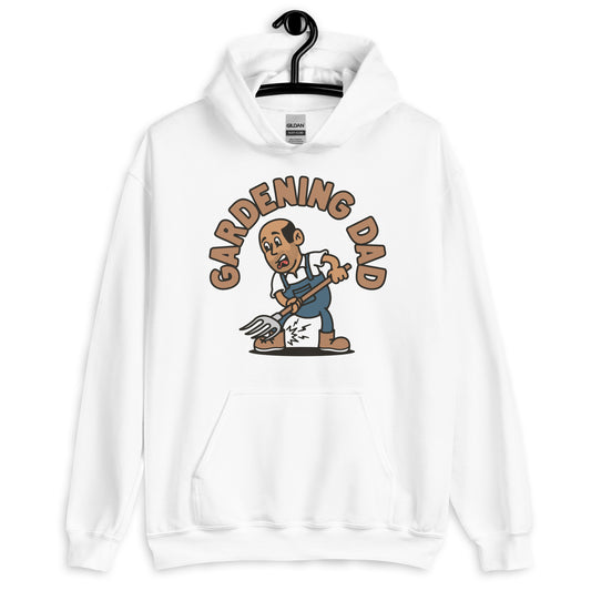 Gardening Black Hair Tan Skin Tone No-Glasses Bald Stubble Dad Hoodie