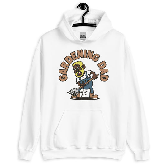 Gardening Blond Hair Dark Skin Tone Glasses Short Beard Dad Hoodie