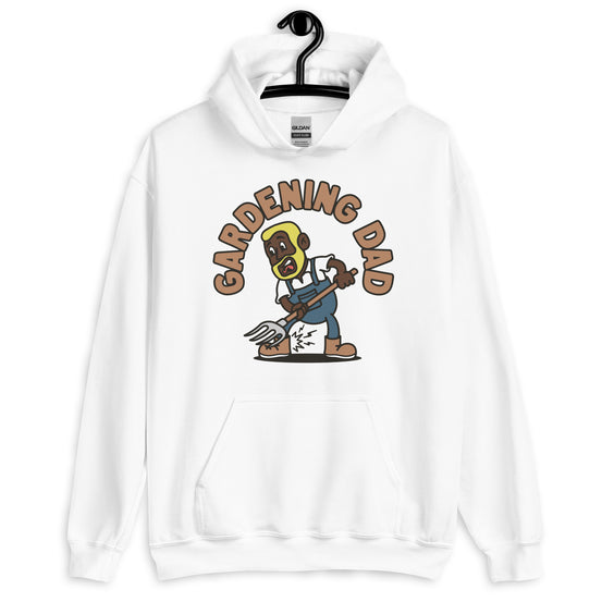 Gardening Blond Hair Dark Skin Tone No-Glasses Short Beard Dad Hoodie