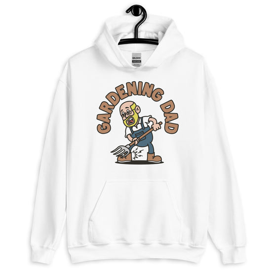 Gardening Blond Hair Light Skin Tone Glasses Bald Beard Dad Hoodie
