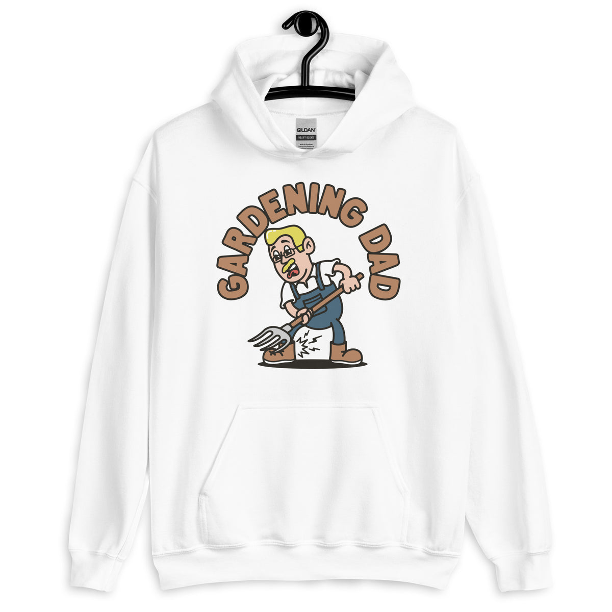 Gardening Blond Hair Light Skin Tone Glasses Medium Moustache Dad Hoodie