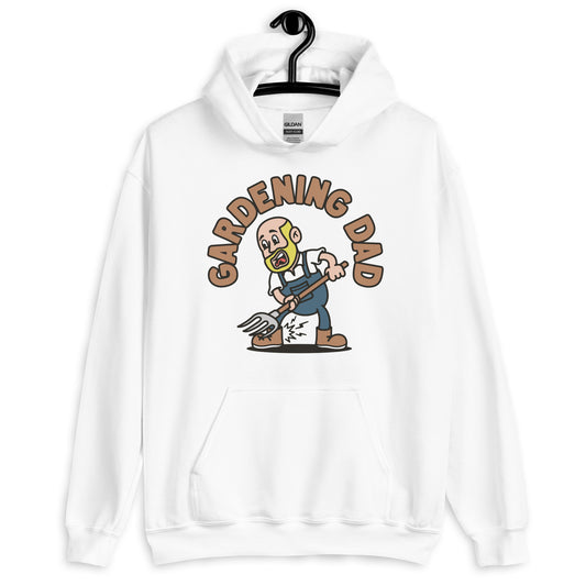 Gardening Blond Hair Light Skin Tone No-Glasses Bald Beard Dad Hoodie