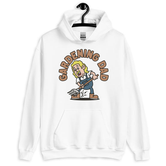 Gardening Blond Hair Light Skin Tone No-Glasses Long Moustache Dad Hoodie