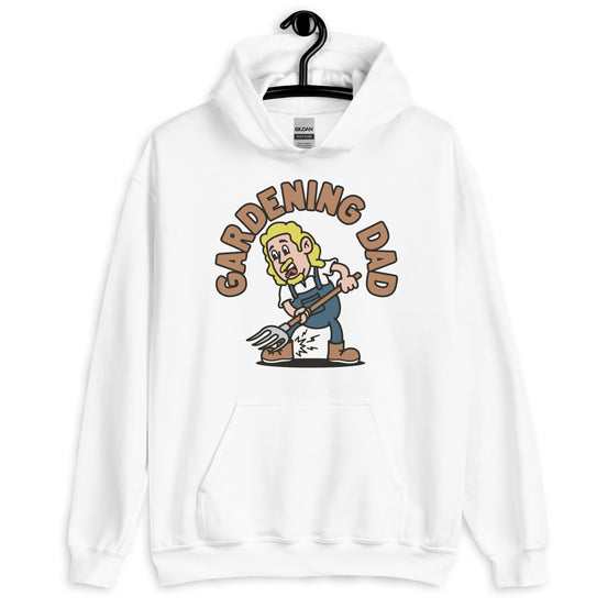 Gardening Blond Hair Light Skin Tone No-Glasses Long Moustache & Chin Beard Dad Hoodie