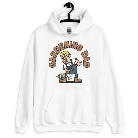 Gardening Blond Hair Light Skin Tone No-Glasses Short Moustache Dad Hoodie