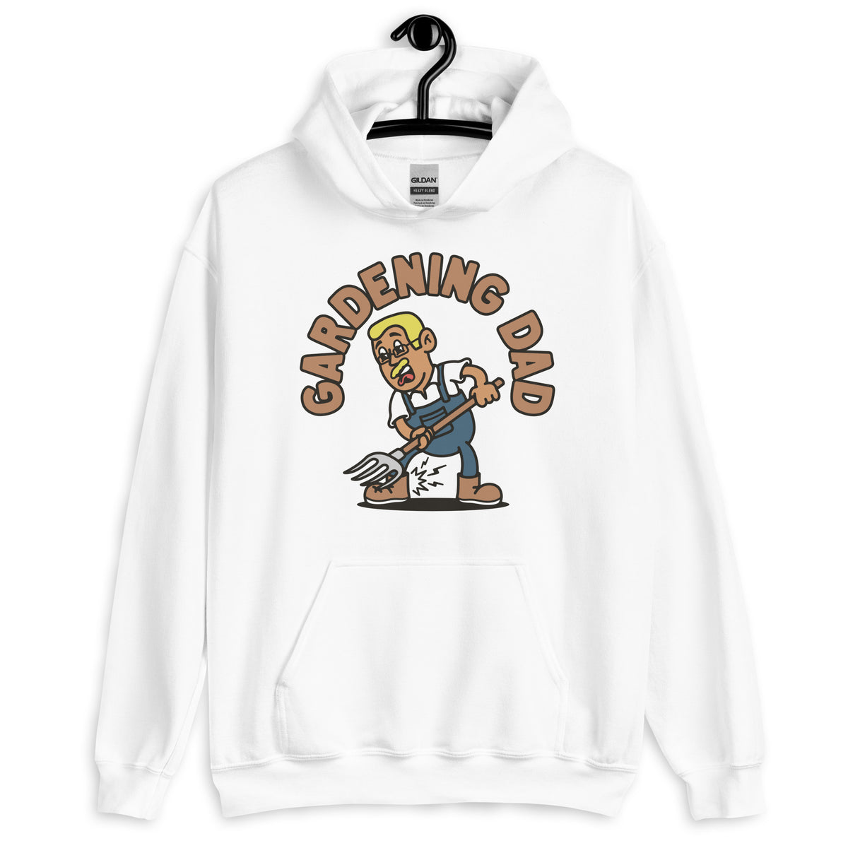 Gardening Blond Hair Tan Skin Tone Glasses Short Moustache Dad Hoodie