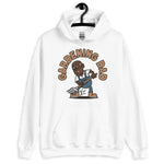 Gardening Brown Hair Dark Skin Tone Glasses Bald Stubble Dad Hoodie