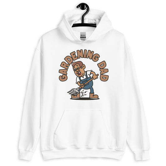 Gardening Brown Hair Tan Skin Tone Glasses Medium Moustache Dad Hoodie