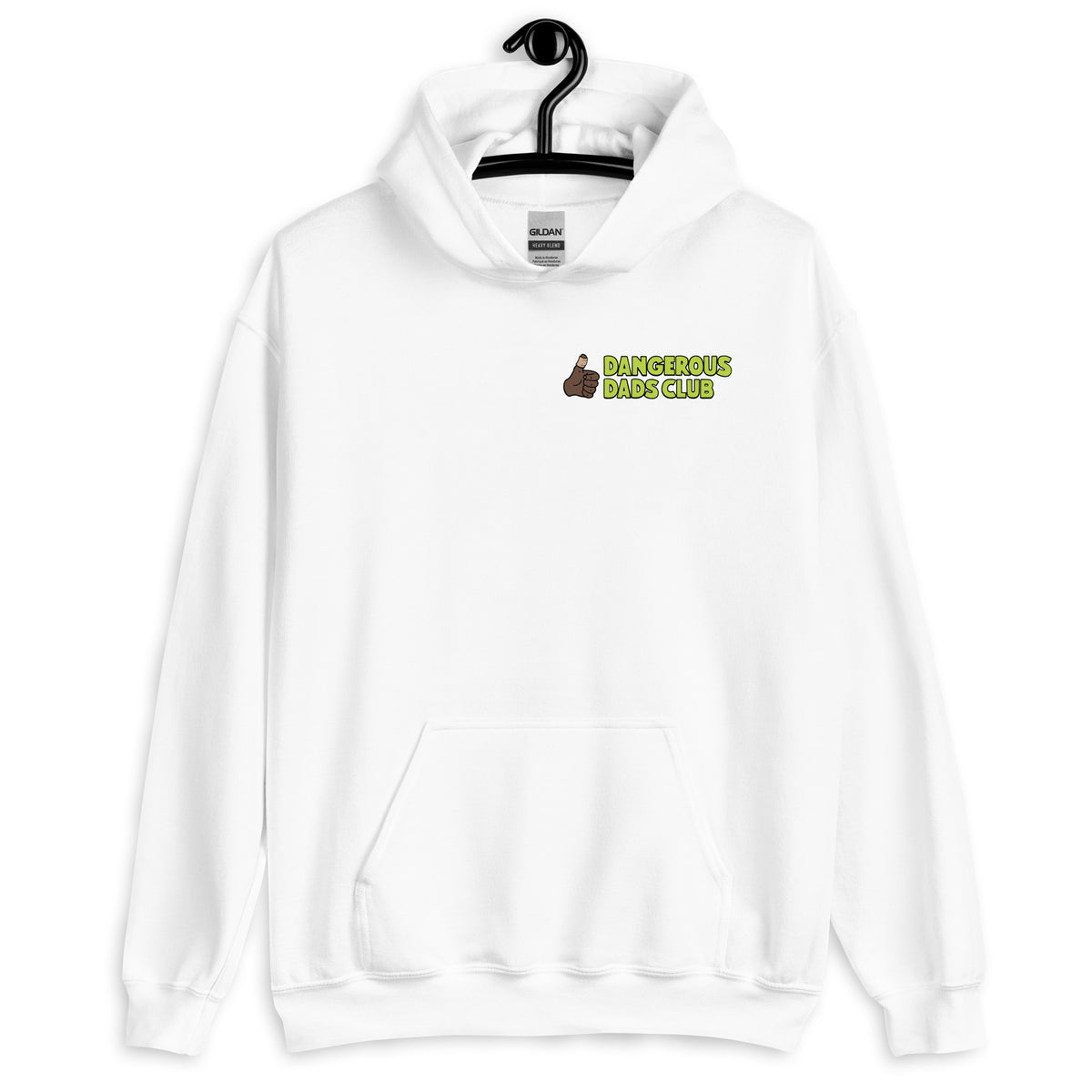 Dangerous Dads Club Hoodie - L.green logo with dark thumb