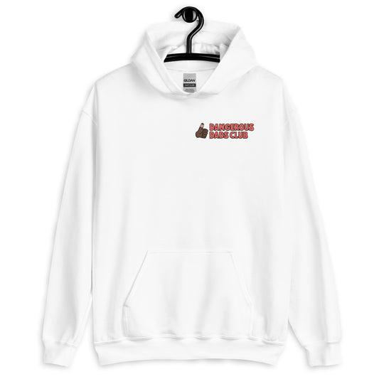 Dangerous Dads Club Hoodie - red logo with dark thumb