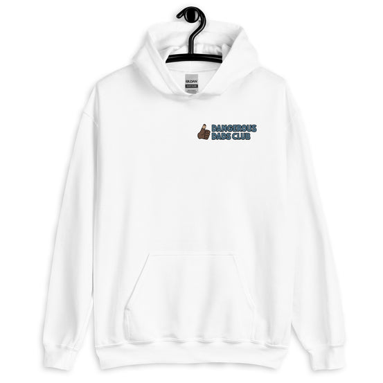 Dangerous Dads Club Hoodie - blue logo with dark thumb