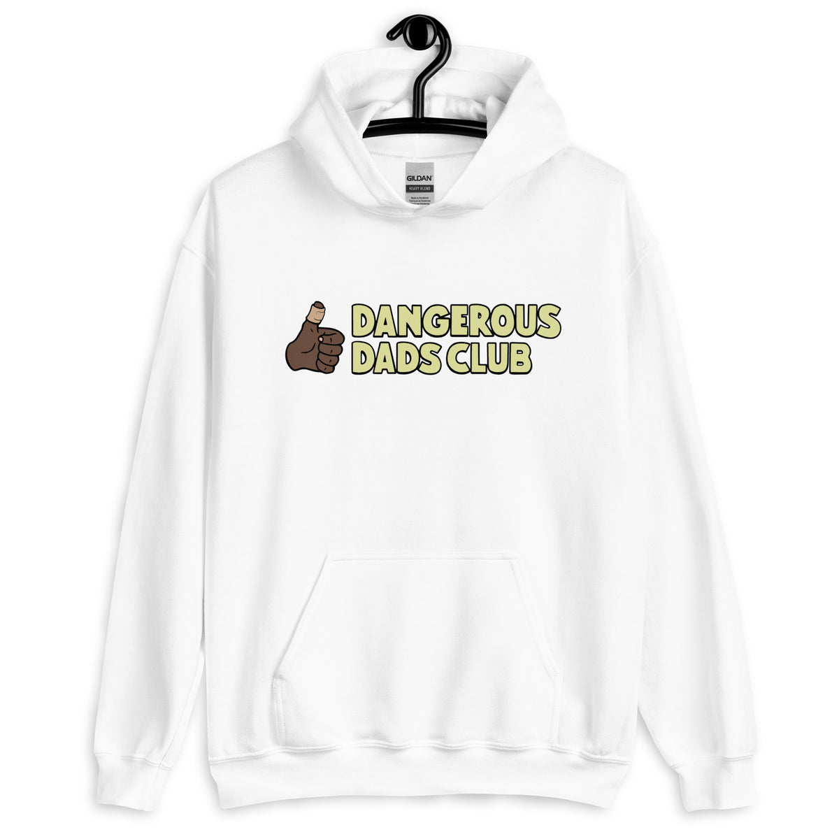 Dangerous Dads Club Hoodie - yellow logo-dark thumb