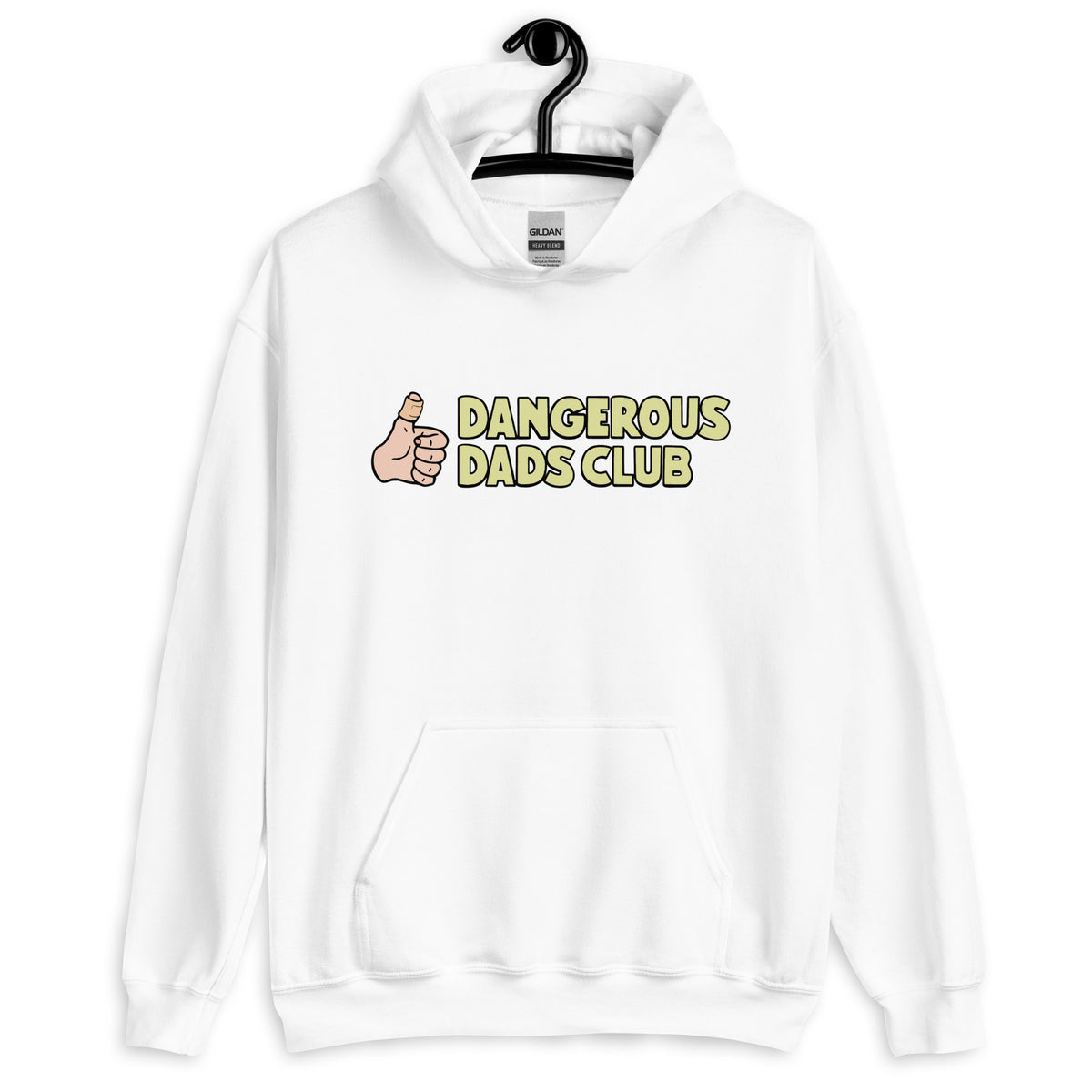 Dangerous Dads Club Hoodie - yellow logo - light thumb