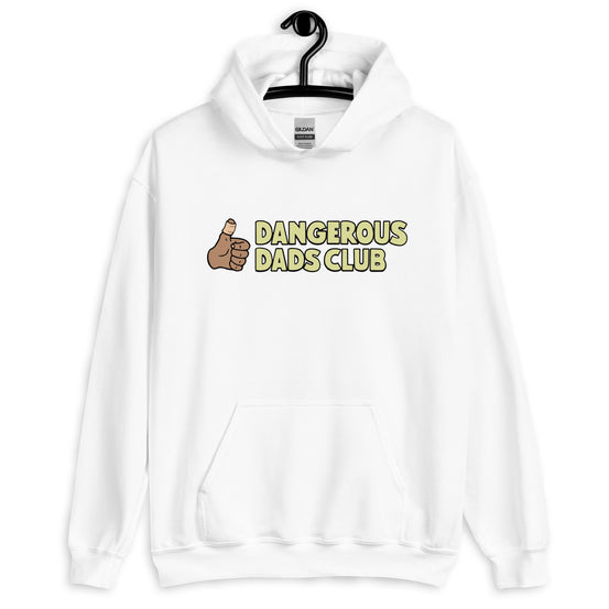 Dangerous Dads Club Hoodie - yellow logo - tan thumb
