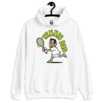 Tennis Black Hair Light Skin Tone No-Glasses Medium Stubble Dad Hoodie