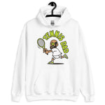 Tennis Black Hair Tan Skin Tone No-Glasses Bald Beard Dad Hoodie