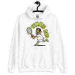 Tennis Black Hair Tan Skin Tone No-Glasses Medium Moustache Dad Hoodie