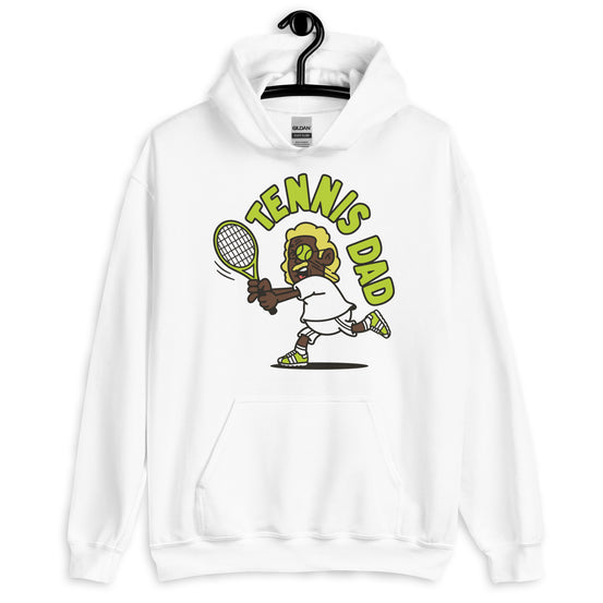 Tennis Blond Hair Dark Skin Tone Glasses Long Moustache Dad Hoodie