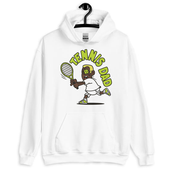 Tennis Blond Hair Dark Skin Tone Glasses Short Stubble Dad Hoodie