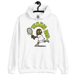 Tennis Blond Hair Dark Skin Tone No-Glasses Bald Stubble Dad Hoodie