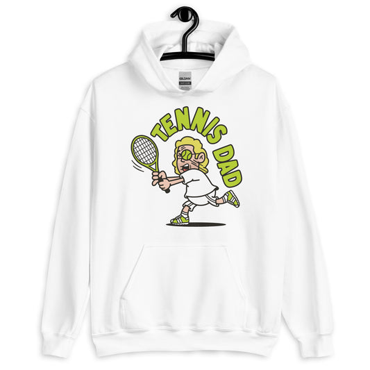 Tennis Blond Hair Light Skin Tone Glasses Long Stubble Dad Hoodie