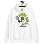 Tennis Brown Hair Dark Skin Tone No-Glasses Short Stubble Dad Hoodie