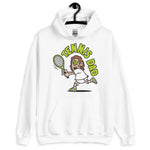 Tennis Brown Hair Light Skin Tone No-Glasses Long Stubble Dad Hoodie
