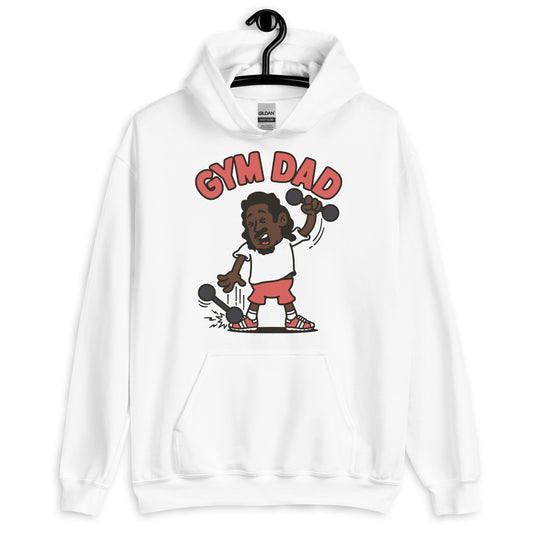 Gym Black Hair Dark Skin Tone No-Glasses Long Moustache & Chin Beard Dad Hoodie