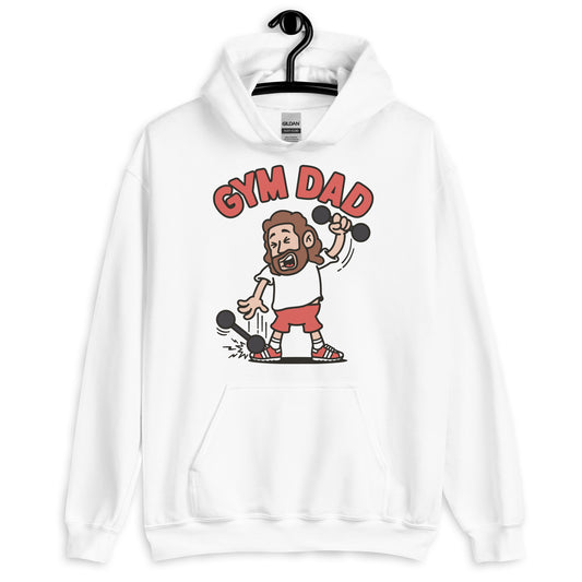 Gym Brown Hair Light Skin Tone No-Glasses Long Beard Dad Hoodie