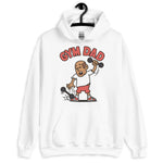 Gym Brown Hair Tan Skin Tone No-Glasses Bald Stubble Dad Hoodie